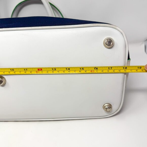 Diane von Fürstenberg Canvas Weekender Swirl Heart Print Navy/White Green Lining - Picture 14 of 15